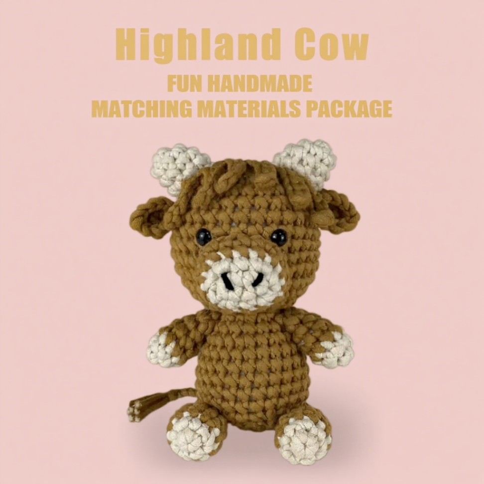 Crochet Highland Cow Doll Kit Beginner Craft Set