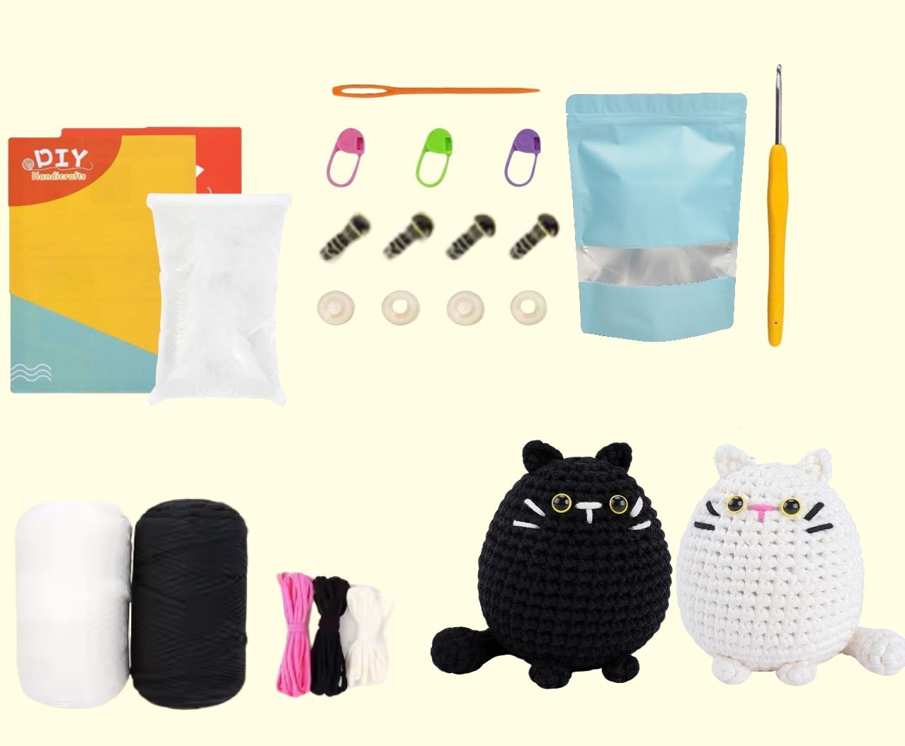 Crochet Cat Doll Kit Easy Plush Amigurumi