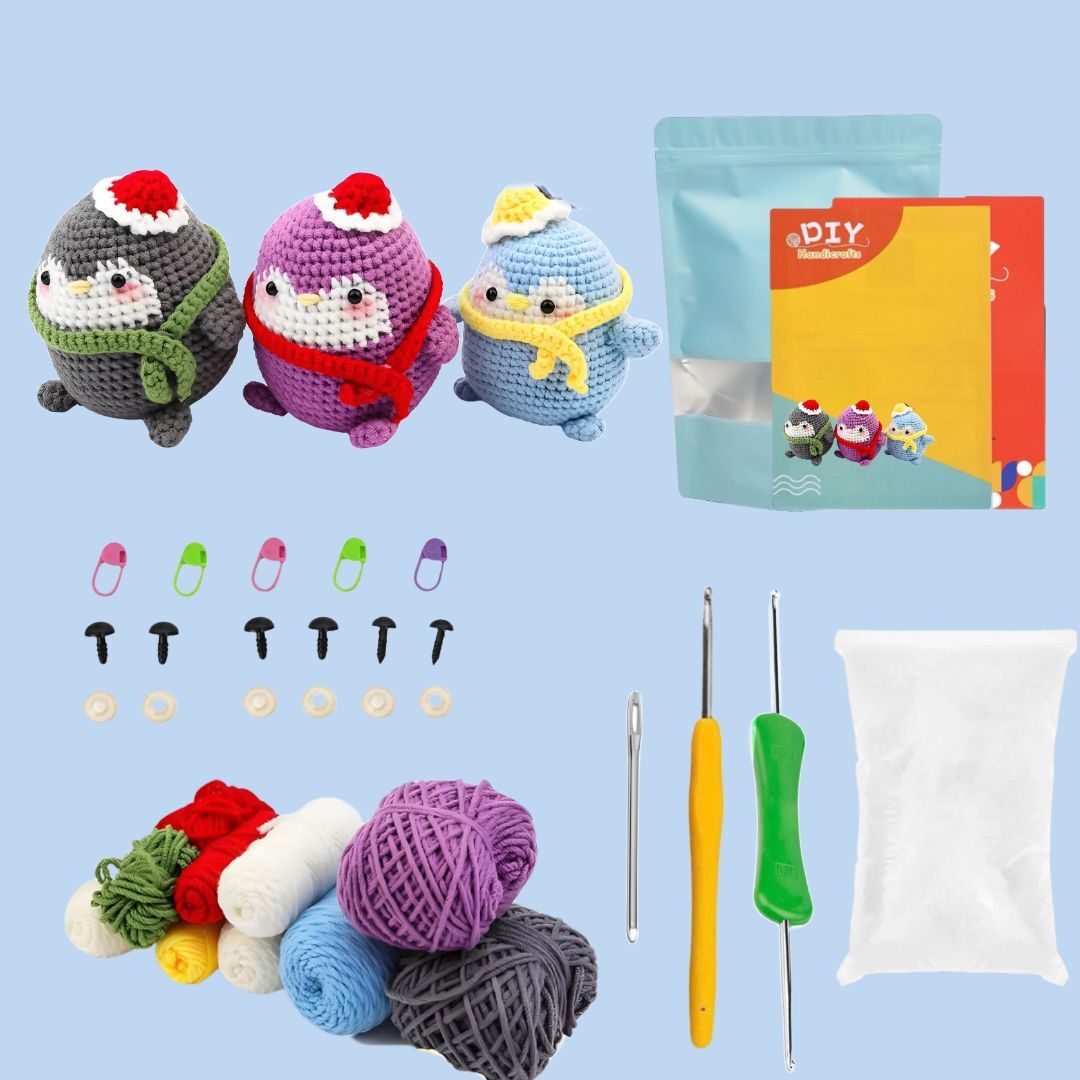 Crochet Animal Doll Starter Kit Premium Yarn Set
