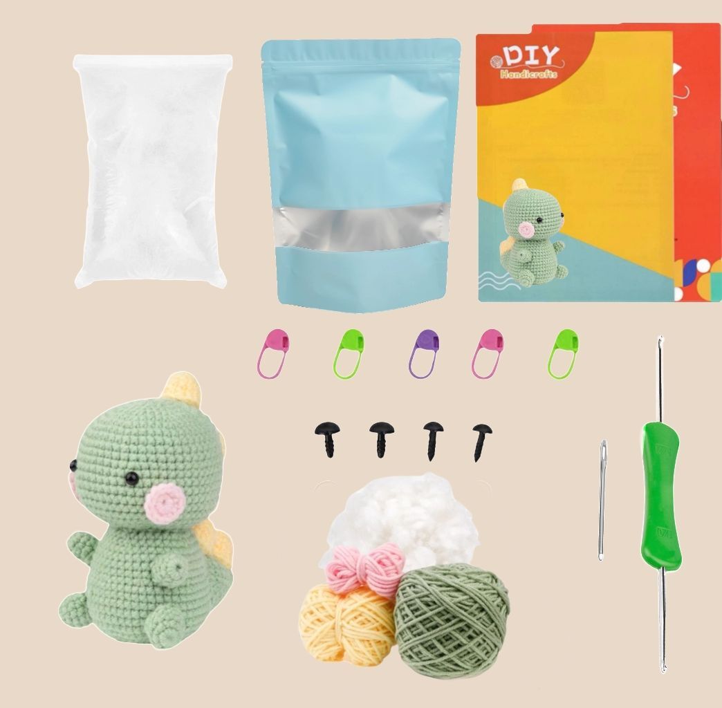 Crochet Dinosaur Doll Kit Beginner Friendly Craft