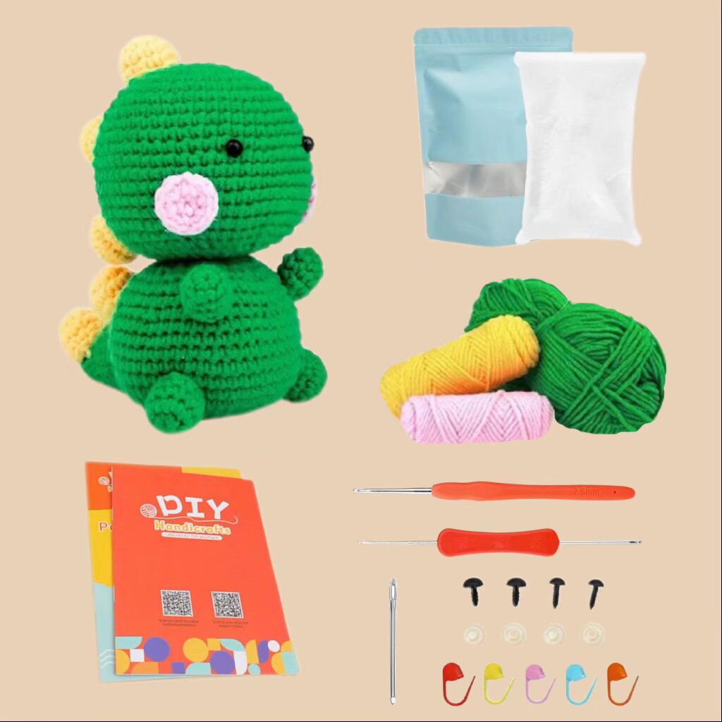 Crochet Dinosaur Animal Kit Soothing Amigurumi Craft