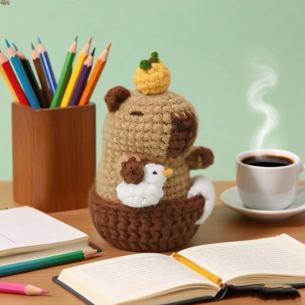 Crochet Capybara Backpack Pendant Doll Kit