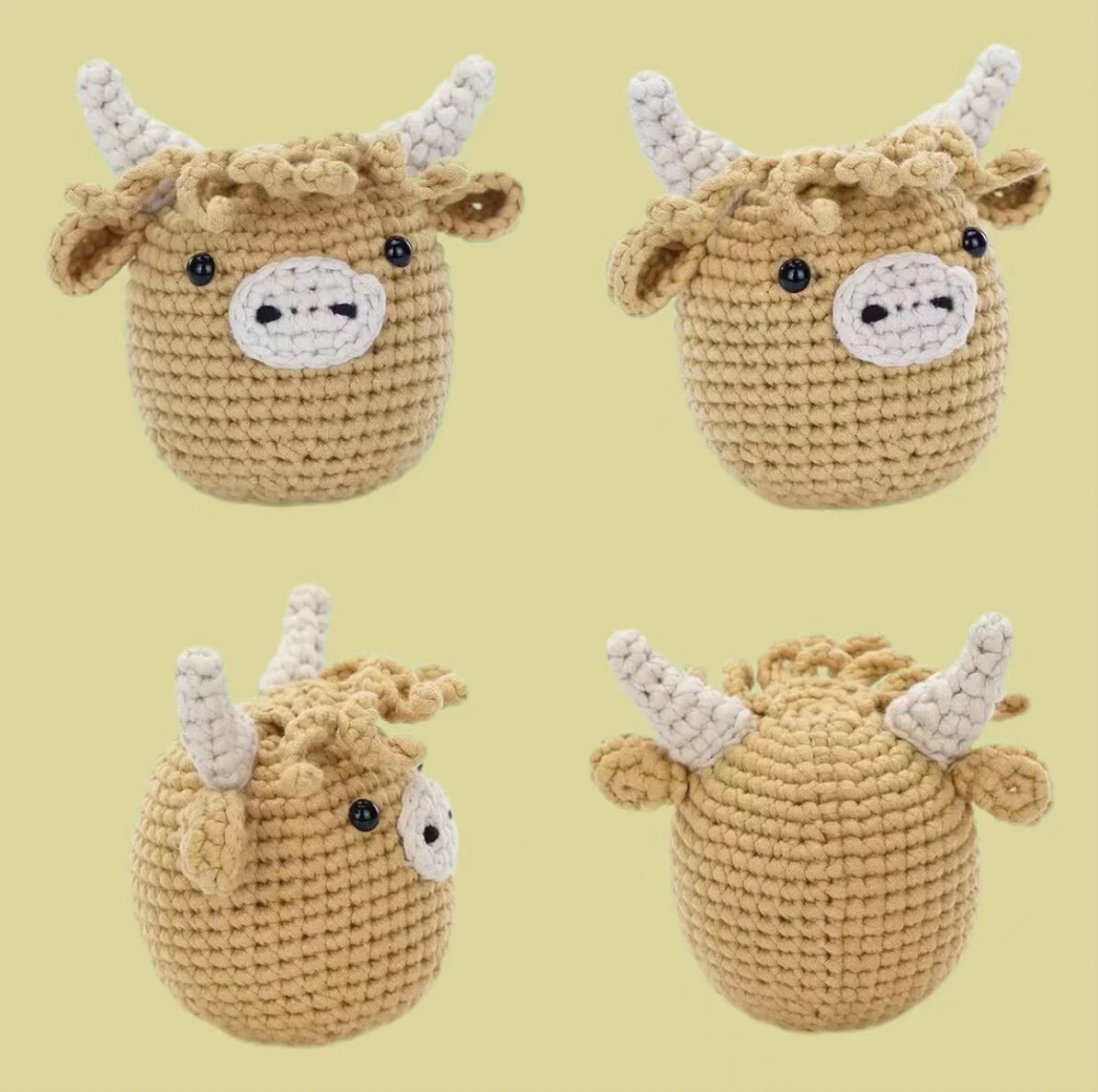 Crochet Small Cow Doll Kit Soft Plush Toy