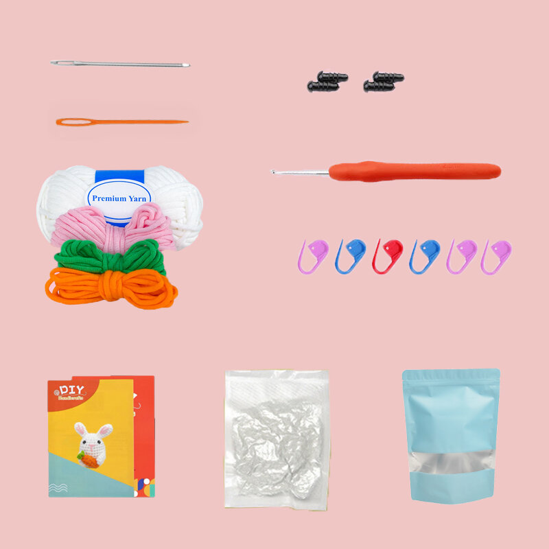 Crochet Bunny Doll Kit with Carrot Design