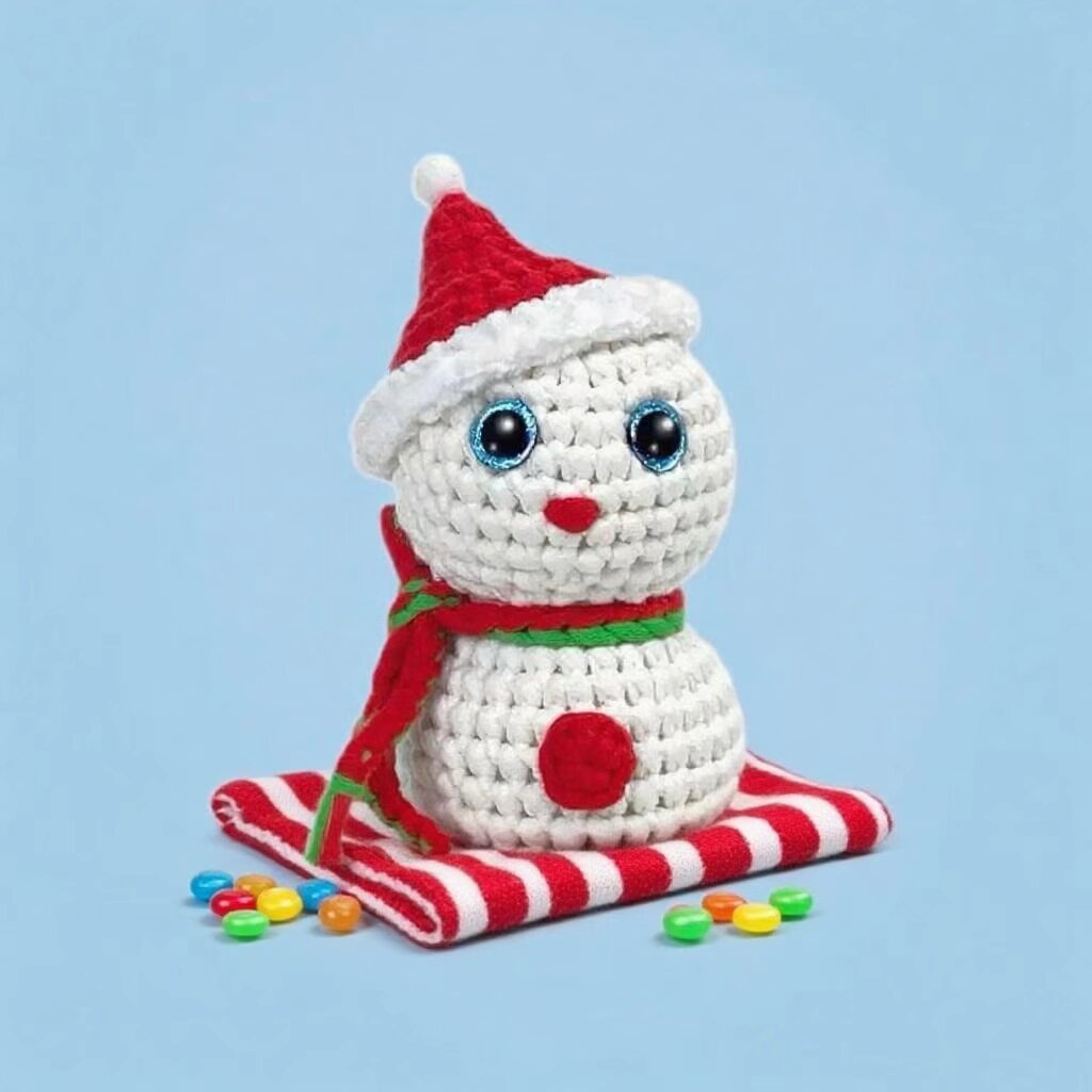 Crochet Snowman Doll Kit Winter Home Decor
