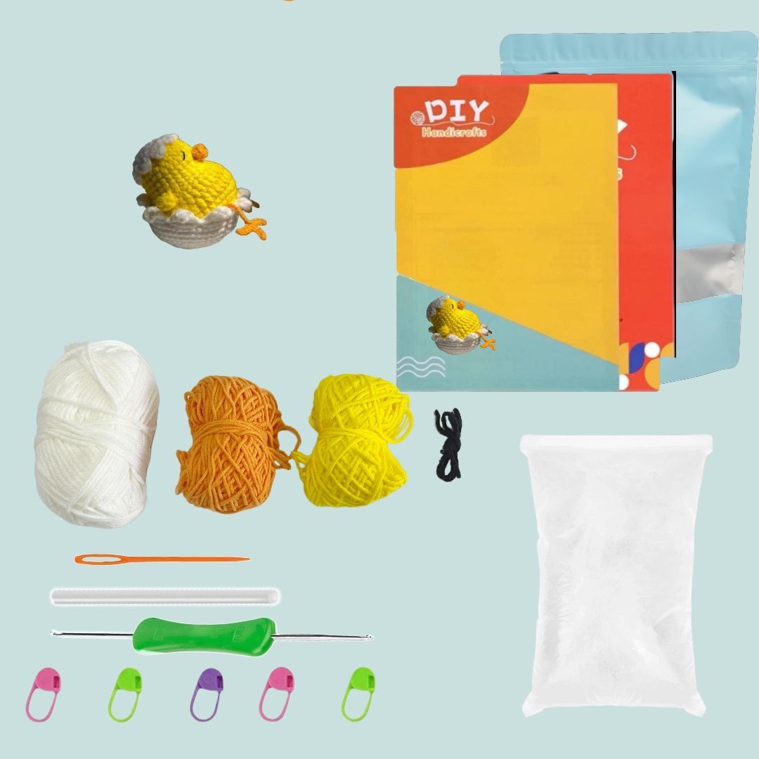 Crochet Chick Doll Kit Cute Egg Shape Design