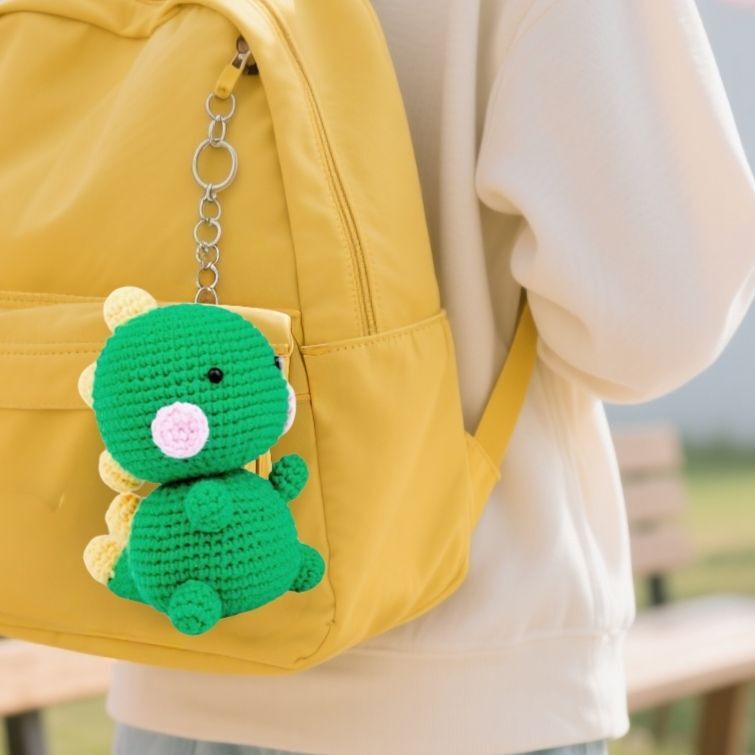 Amigurumi Dinosaur Crochet Kit Plush Keychain Set