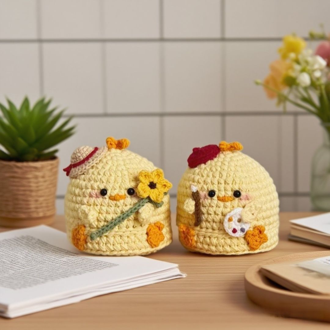 Crochet Chicken Doll Decorative Plush