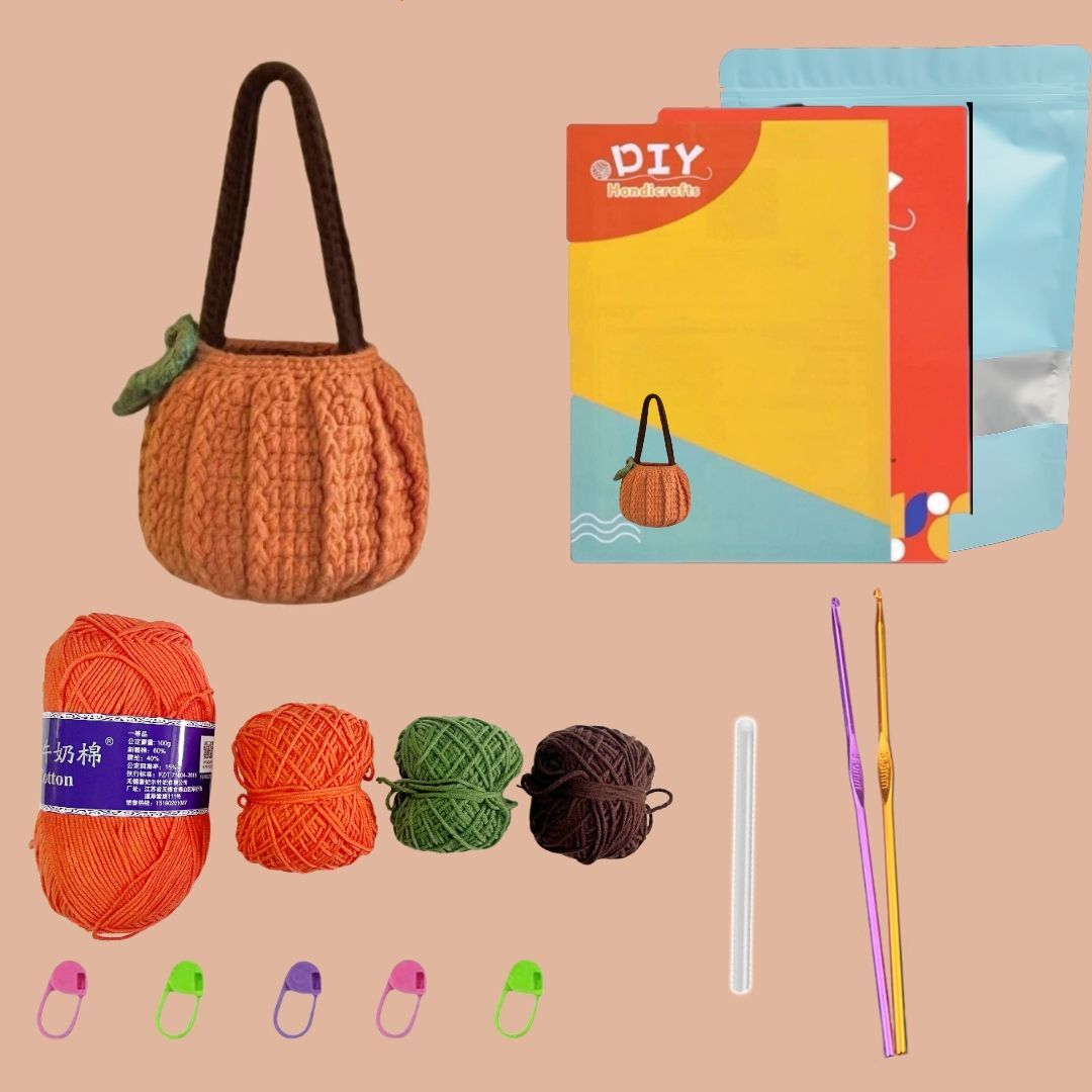 Crochet Pumpkin Handbag DIY Kit