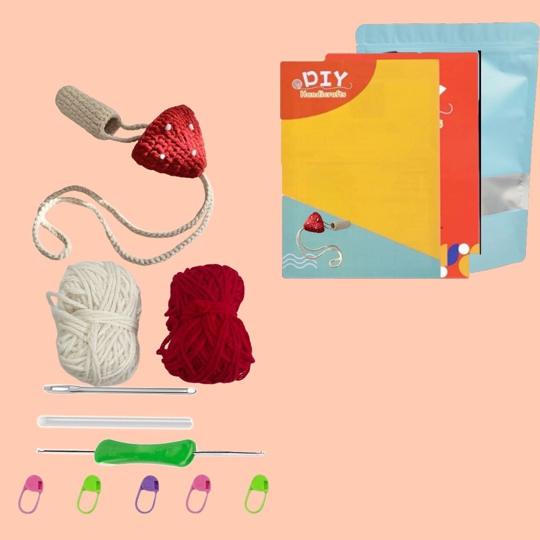 Crochet Mushroom Lanyard Plush Kit