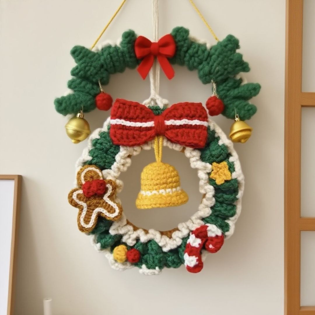 Crochet Christmas Wreath DIY Craft Kit