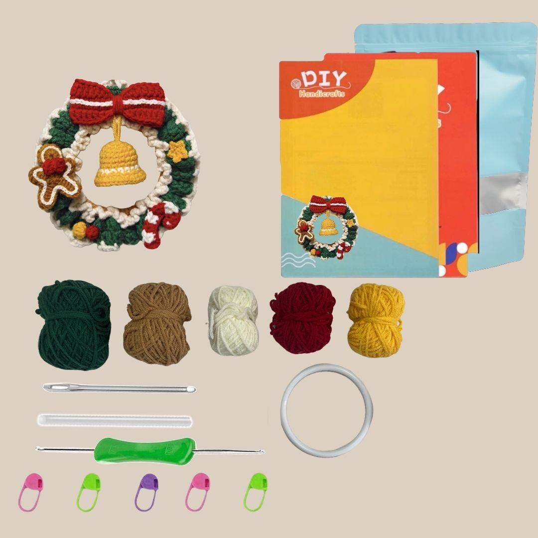 Crochet Christmas Wreath DIY Craft Kit