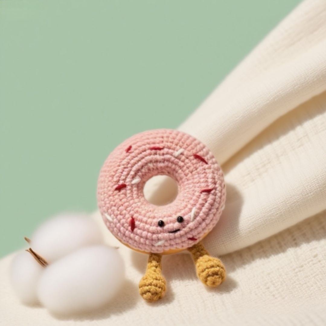 Crochet Donut Keychain Plush DIY Kit
