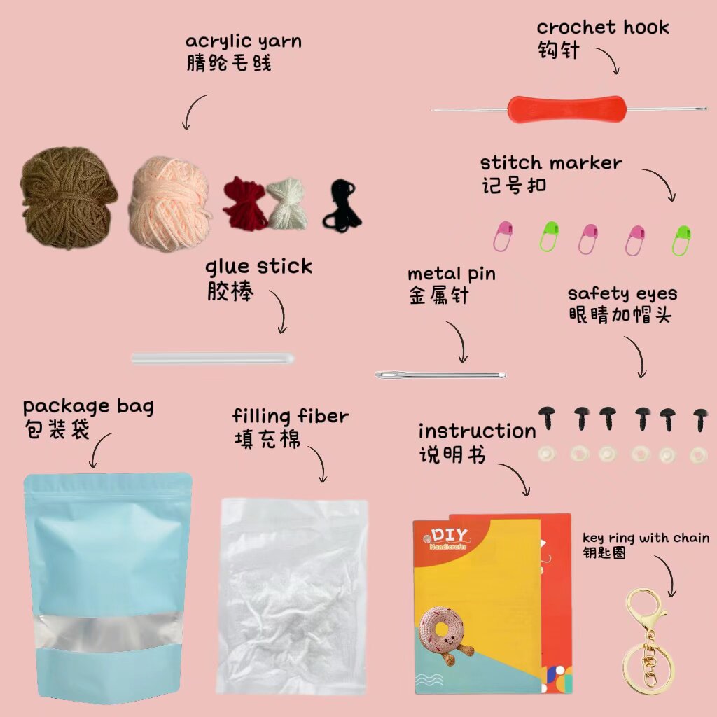 Crochet Donut Doll DIY Craft Kit