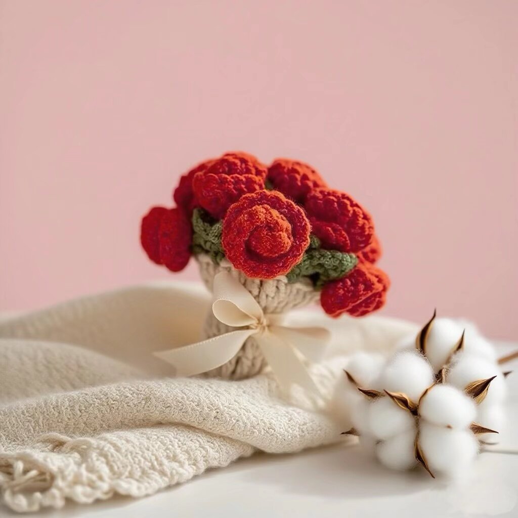 Crochet Rose Coaster Starter Kit Floral Cup Mat