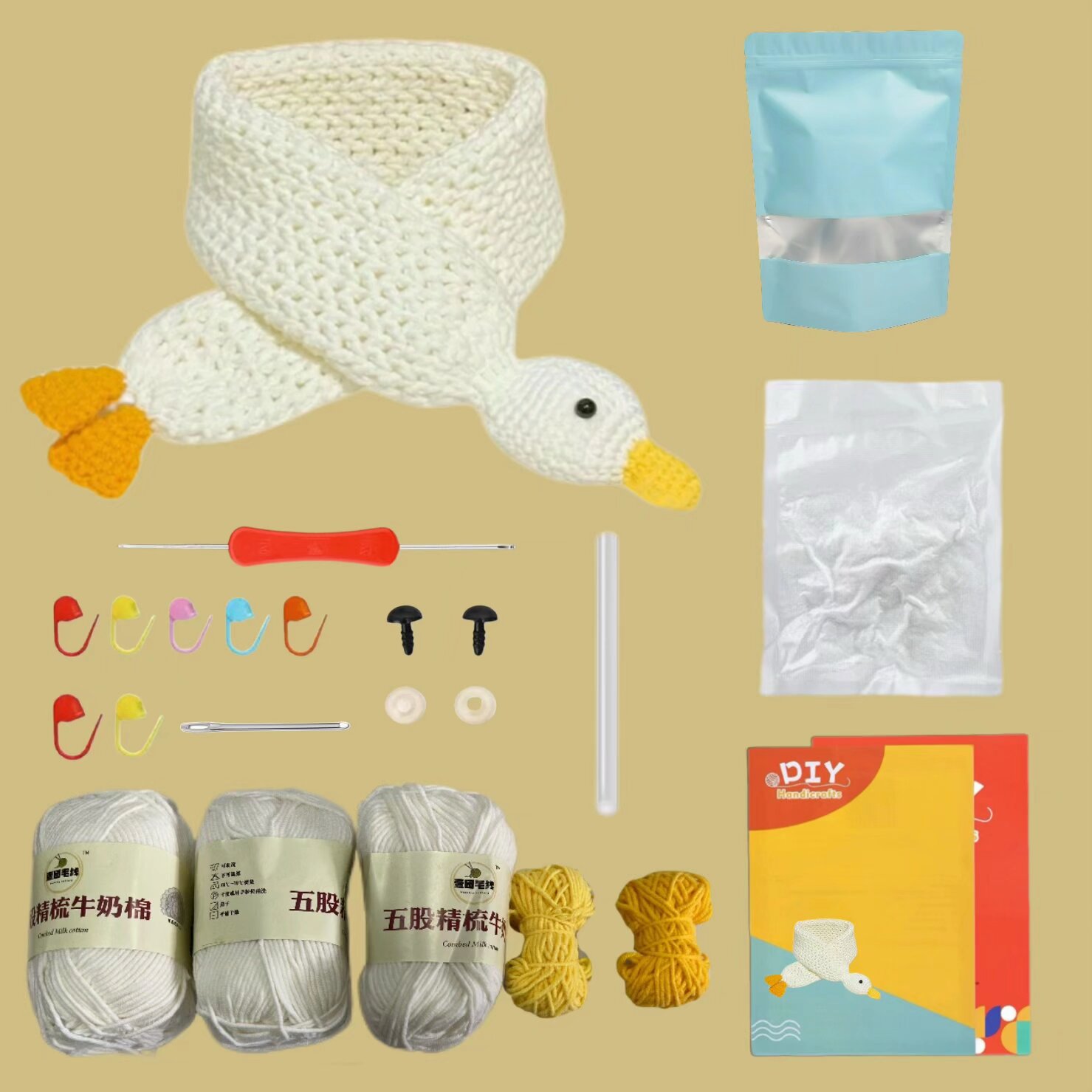 Crochet Duck Scarf Kit for Beginners