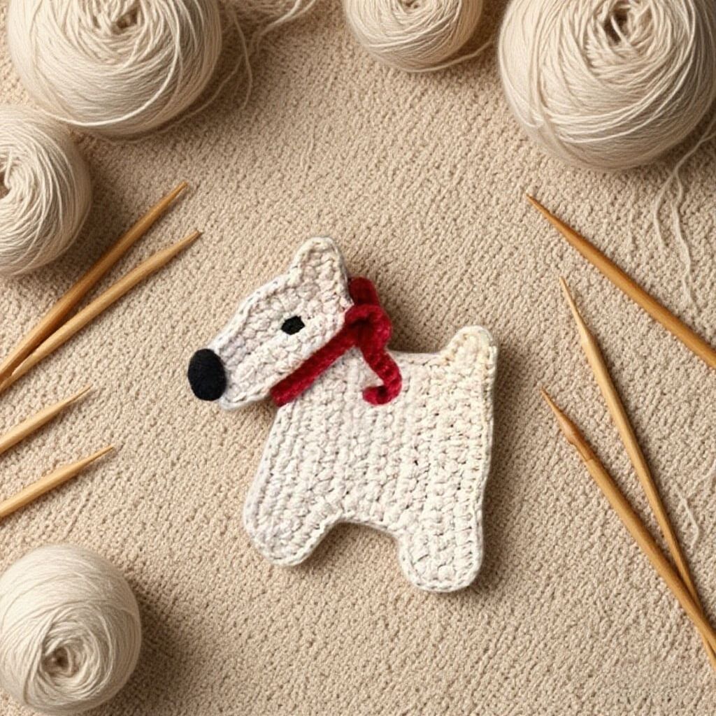 Crochet Dog Pendant Small Animal Charm