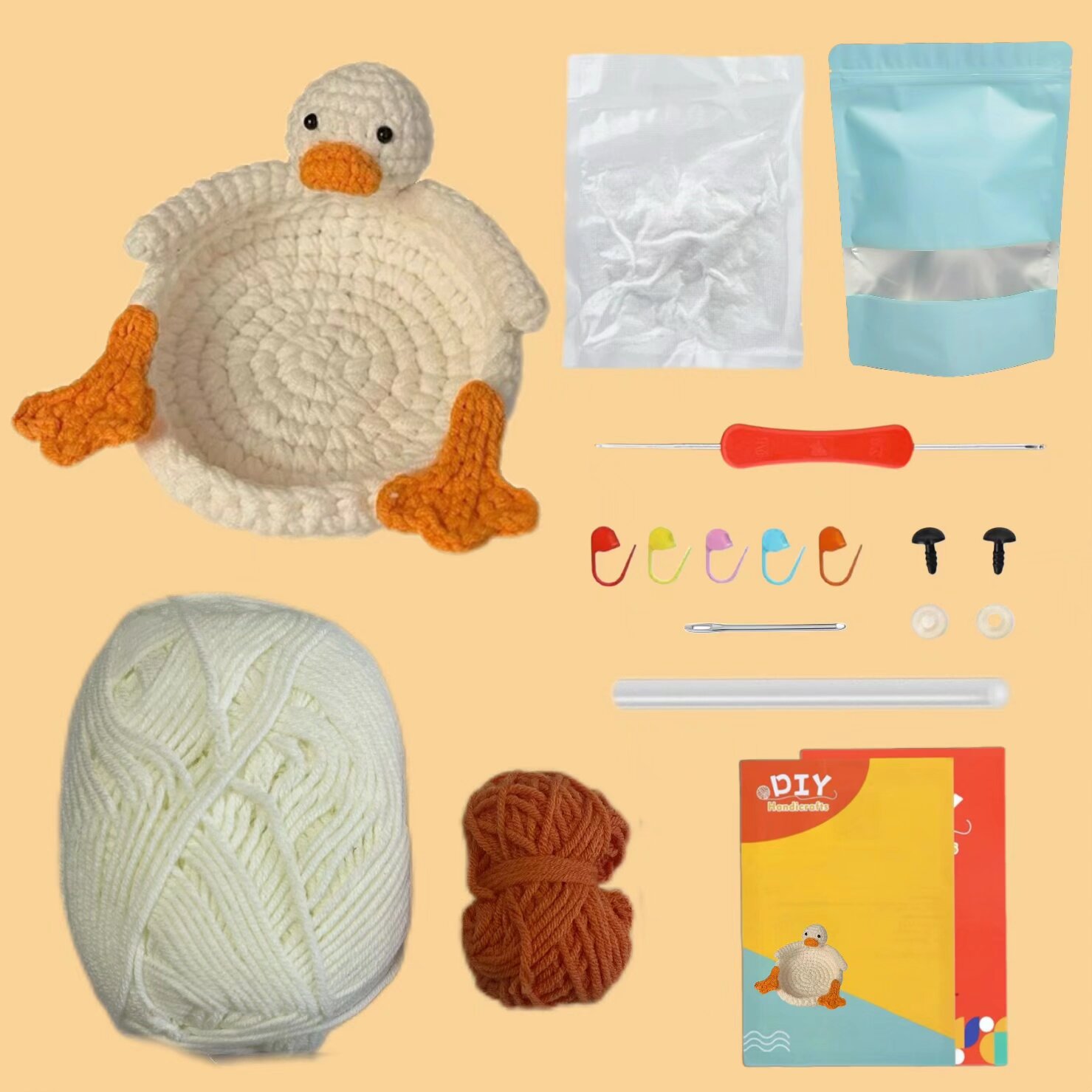 Crochet Duck Storage Basket DIY Kit