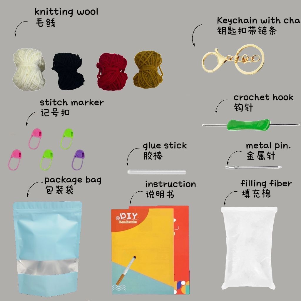 Crochet Matchstick Keychain DIY Kit