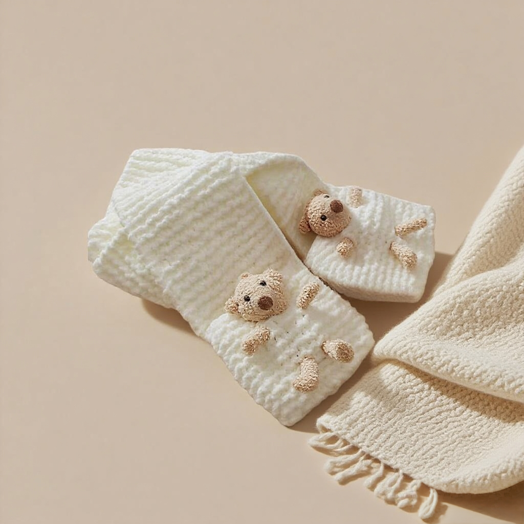 Crochet Bear Scarf Amigurumi Kit Winter Accessory