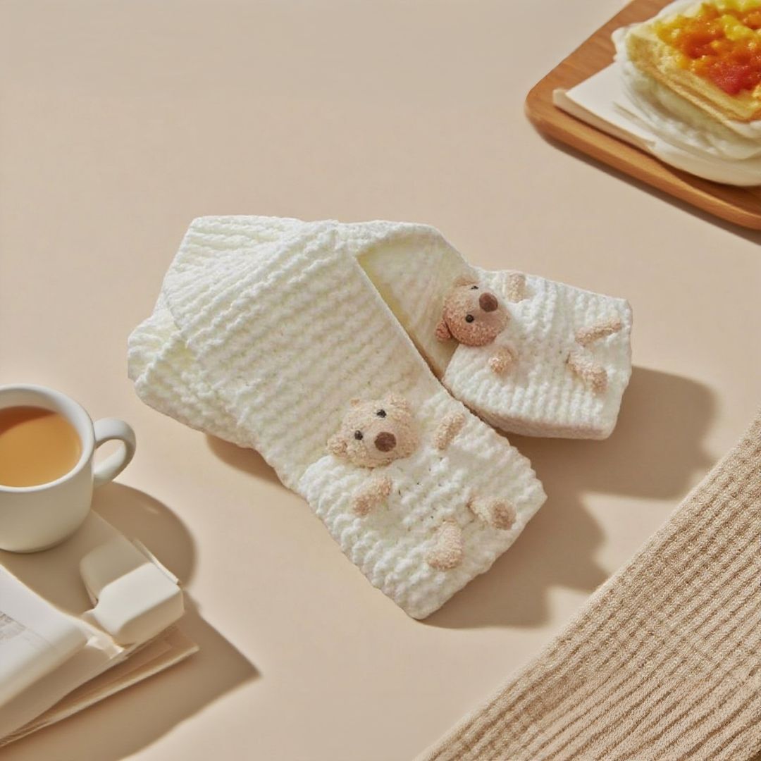 Crochet Bear Scarf Amigurumi Kit Winter Accessory