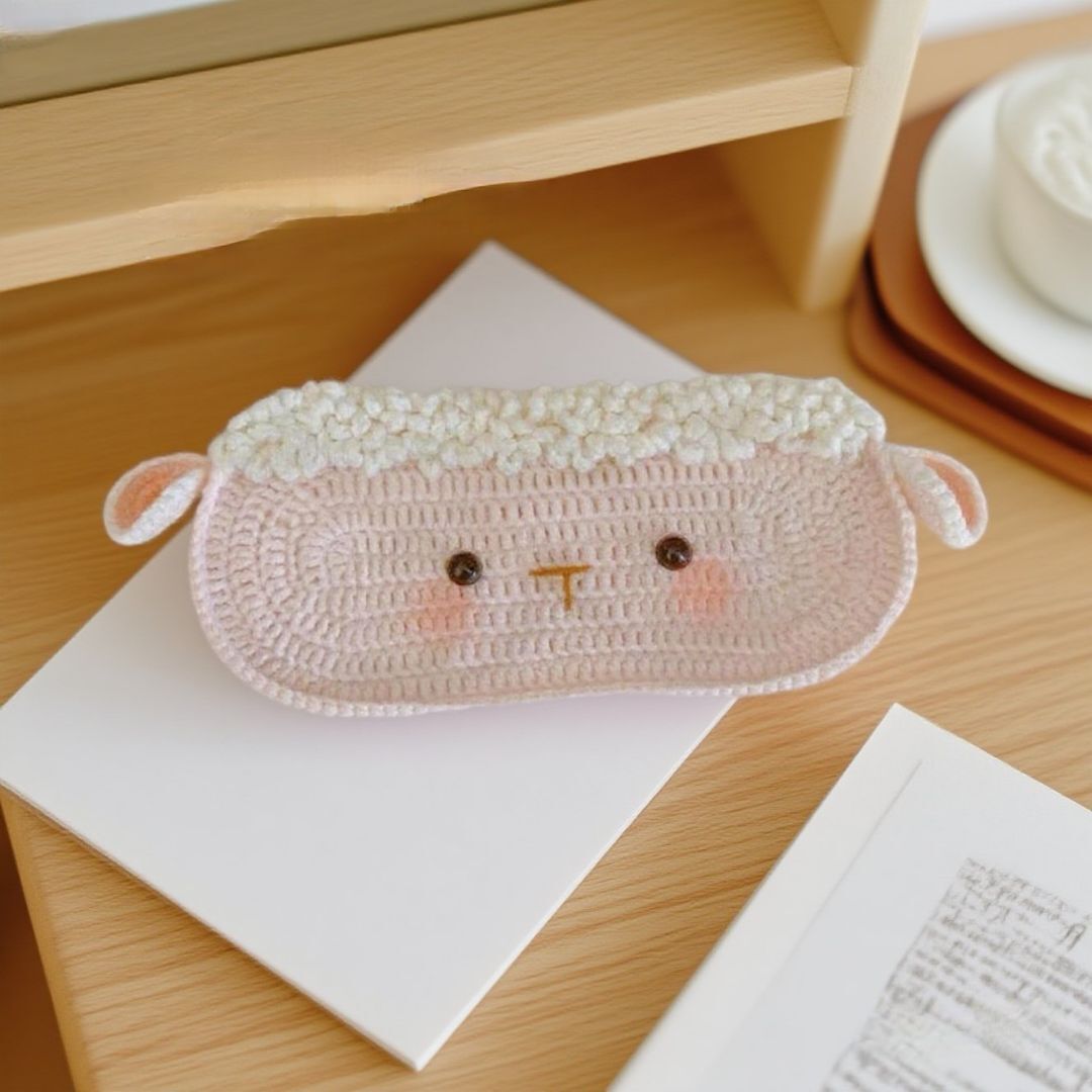 Crochet Sheep Eyewear Holder Kit Soft Yarn Design