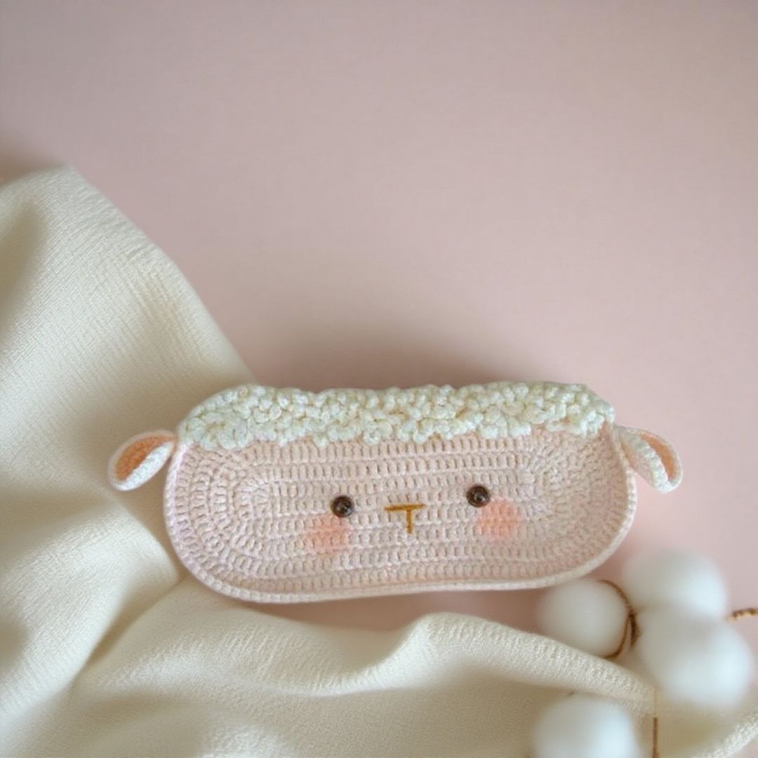 Crochet Sheep Eyewear Holder Kit Soft Yarn Design