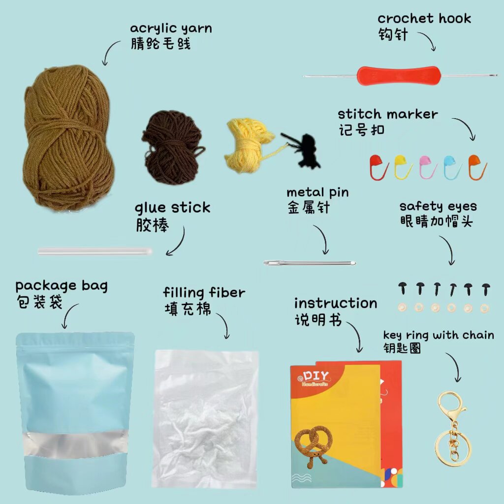 Crochet Pretzel Doll DIY Kit