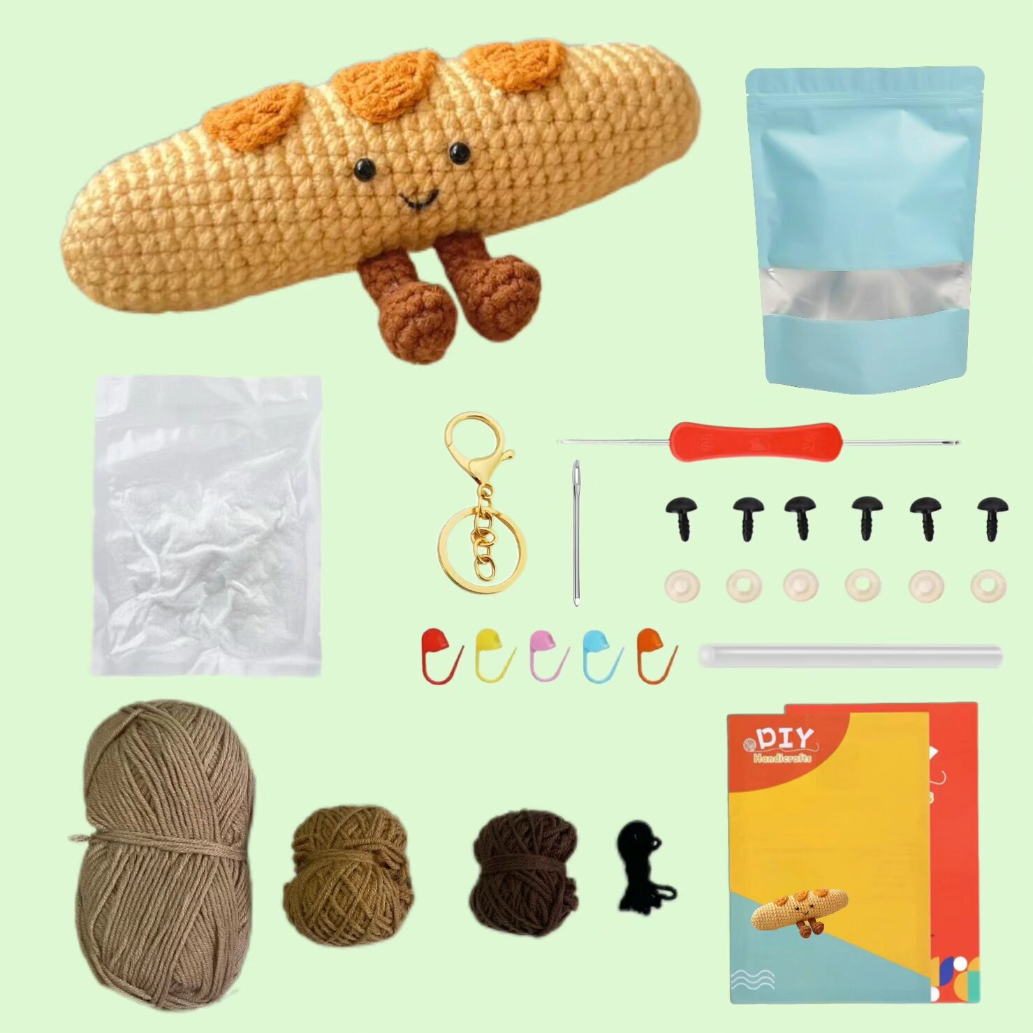 Crochet Baguette Amigurumi Plush Kit