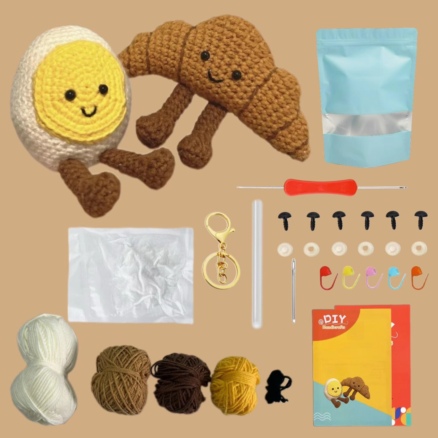 Crochet Egg and Croissant Plush Kit
