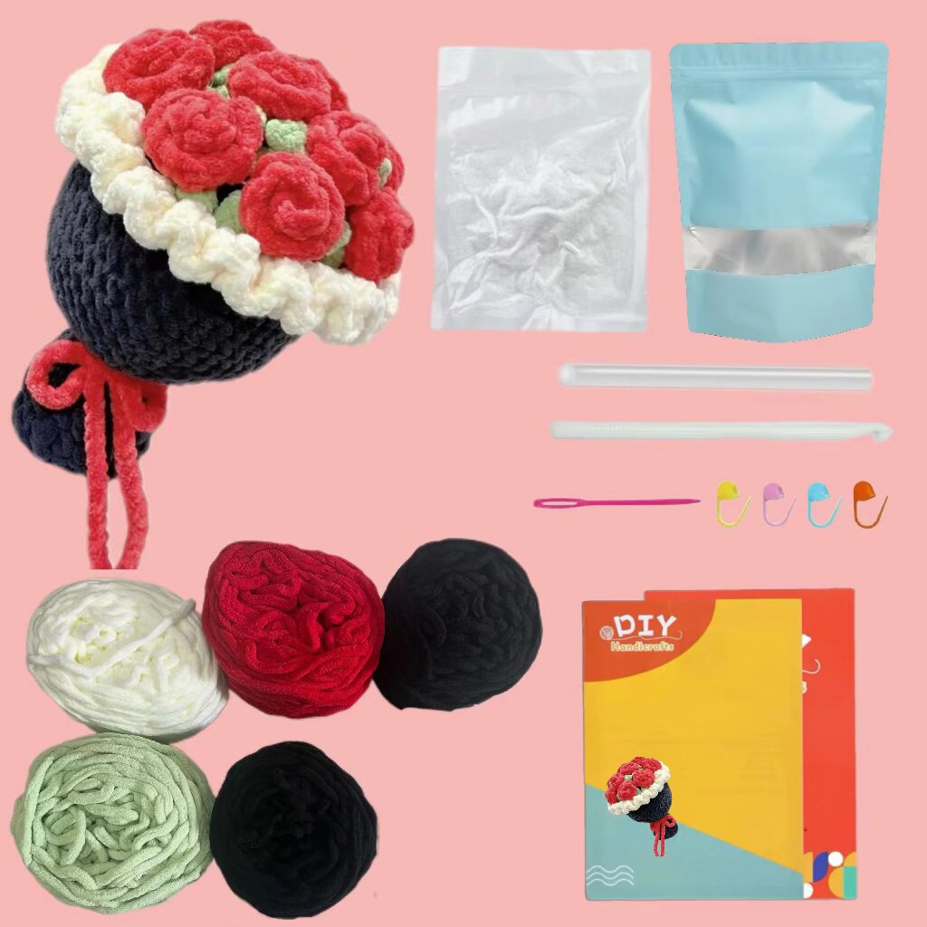 Crochet Rose Bouquet Doll Kit Handmade Gift Idea