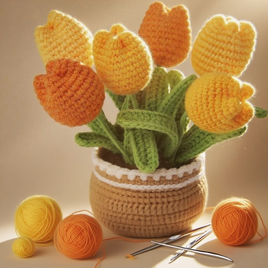 Amigurumi Flower Doll Crochet Kit Tulip Plant Style