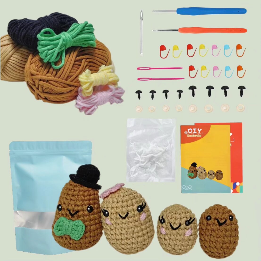 Crochet Potato Plush Amigurumi Kit
