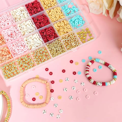 Sale at Wholesale Price Clay Beads with Golden Beads Kit