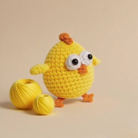 DIY Yellow Chicken Crochet Kit Complete Supplies for Amigurumi Craft Perfect for Hobbyists