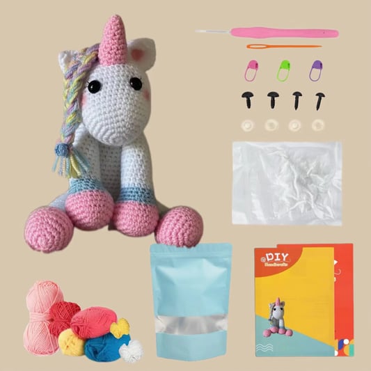 DIY Gentle Unicorn Amigurumi Crochet Set