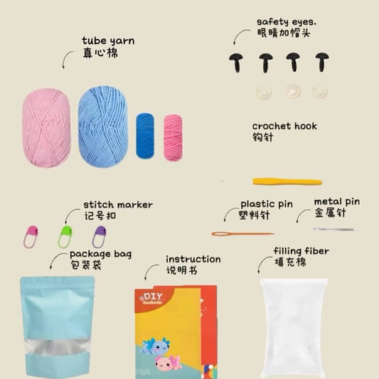 Hot Selling Craft Kit Knitted Salamander Doll DIY Crochet for Girls