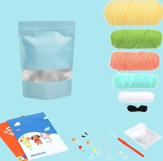 Beginner-Friendly DIY Amigurumi Dog Kit Handmade Cultural Canine Crochet Set with Sewing & Weaving Craft