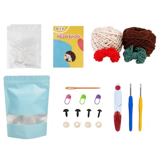 Crochet Kit for Animal Doll with Cotton Yarn and Video Tutorials