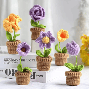 Factory Wholesale Crochet Flower Bonsai Set Starter DIY Knit Doll Kits