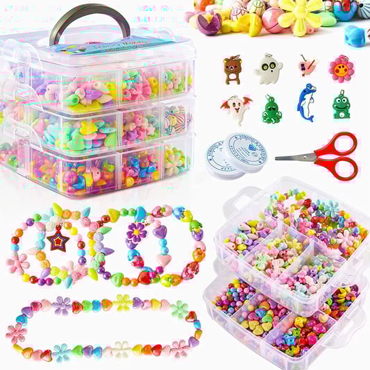 Colorful beads for kids craft jewelry making bead kit for bracelet making toys