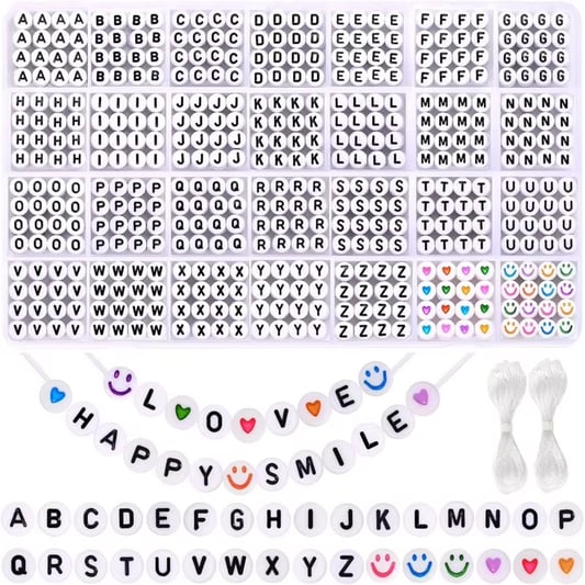 Factory Wholesale DIY Letter Beads and Colorful Heart Beads Kits