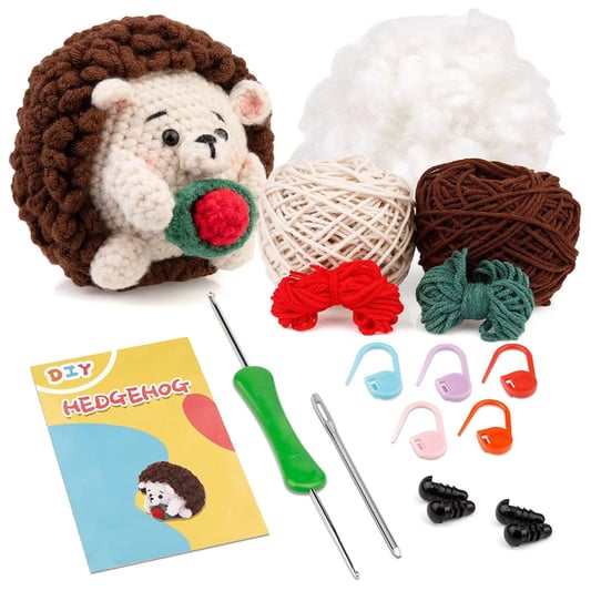 Hot Sell High Quality Crochet Animal Kit DIY Weaving Hedgehog Doll Set