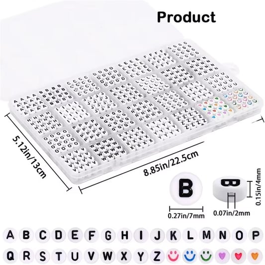 Factory Wholesale DIY Letter Beads and Colorful Heart Beads Kits