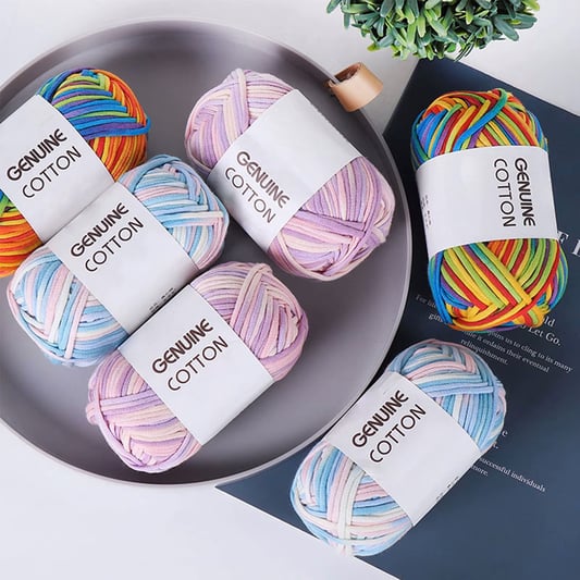 50g/roll 68% Cotton 32% Nylon Yarn Chunky Hollow Yarn DIY Crochet Yarn