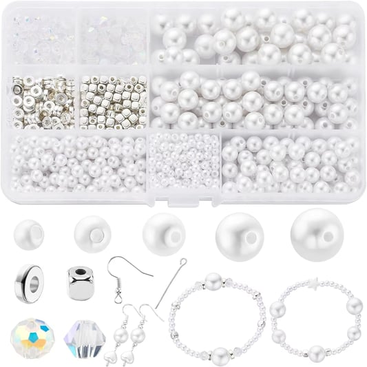 Wholesale Sell 980pcs Acrylic Pearl Beads Jewelry Making Kits