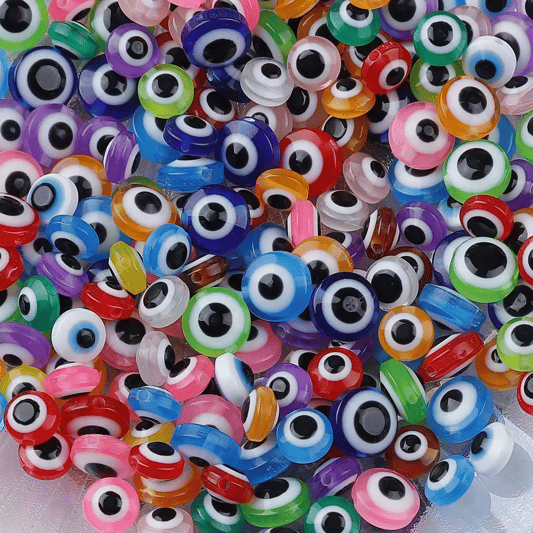 5*8mm Round Glass Eye Loose Beads DIY Bracelet Necklace Amulet Beads