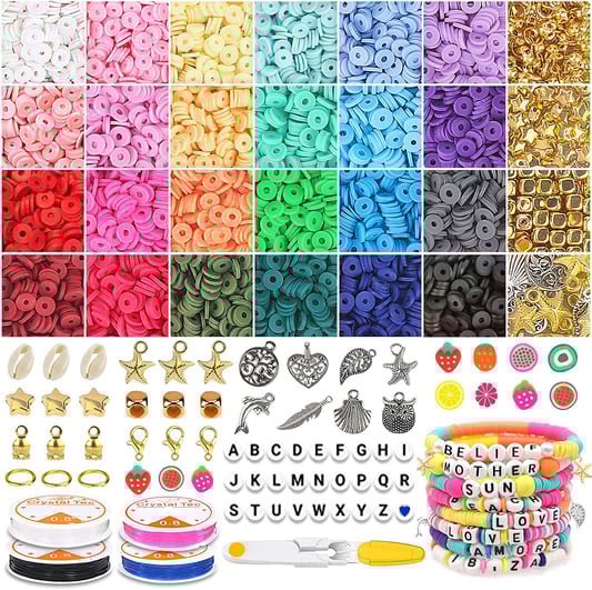 Flat Round Polymer Clay Beads Kits Clay DIY Beaded Craft Manufacturers