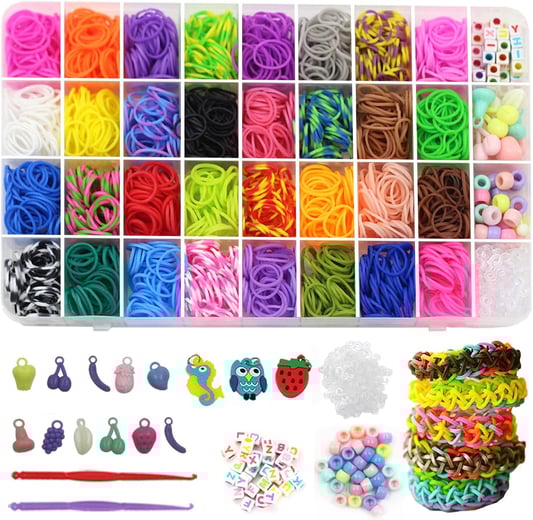 Factory Wholesale Colored Rubber Bands Kits DIY Knit Bracelets Set