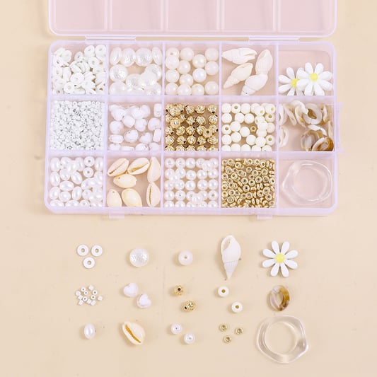 Factory Wholesale Hot Sell 15 Grids Natural Shell Beads Kits